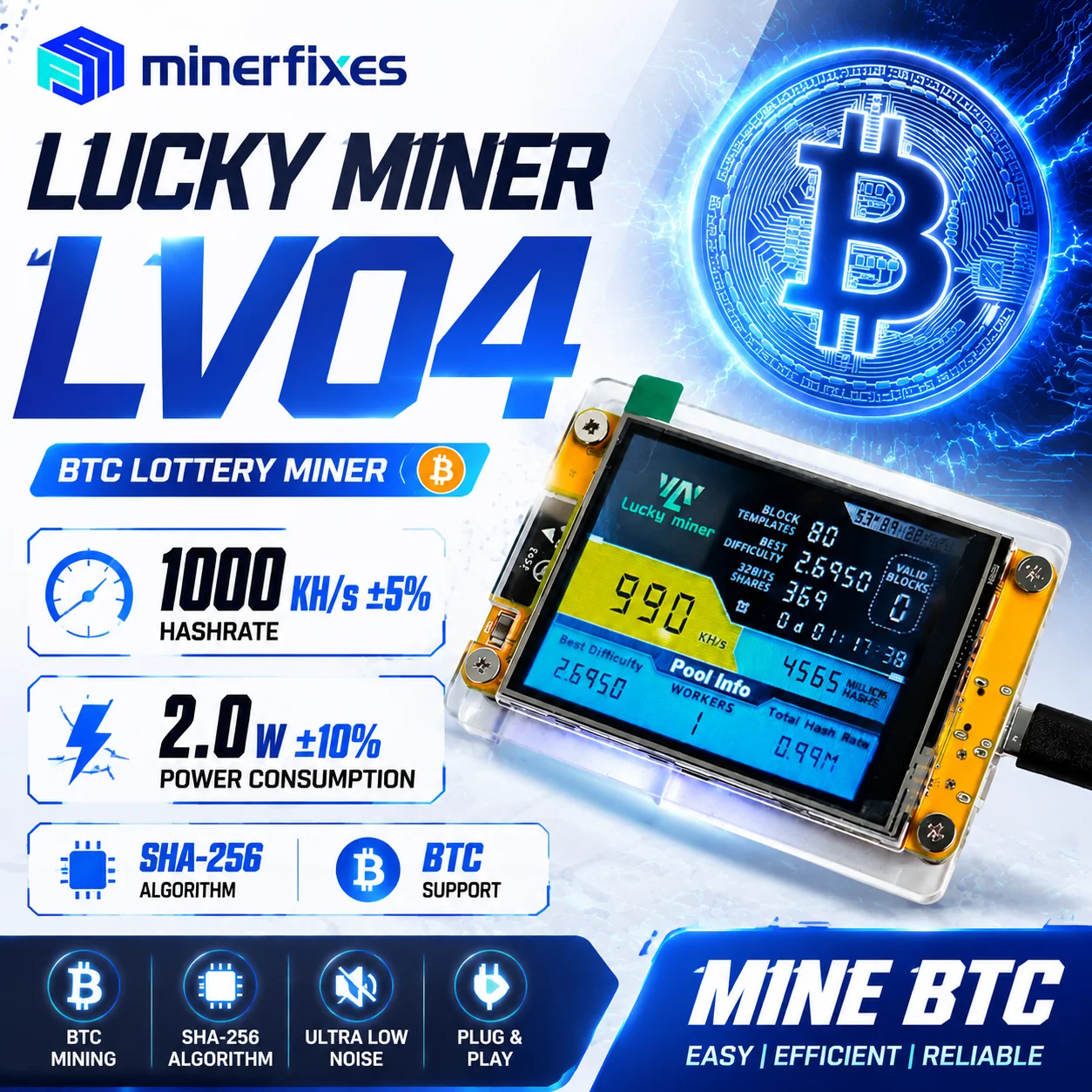 Lucky Miner LV04 NerdMiner V2  - Espressif Esp32 评论和价格